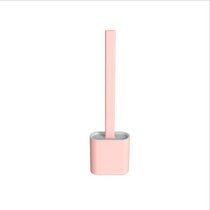 TPR Toilet Brush Set Silicone-Like Head with Holder Wall Mounted Detachable Handle - Grey * 1 Unit - Mekamart Australia
