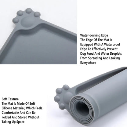 Silicone Pet Mat Spill-Proof Easy to Clean Mat for Pets Dog Food Placemat - 48x30cm