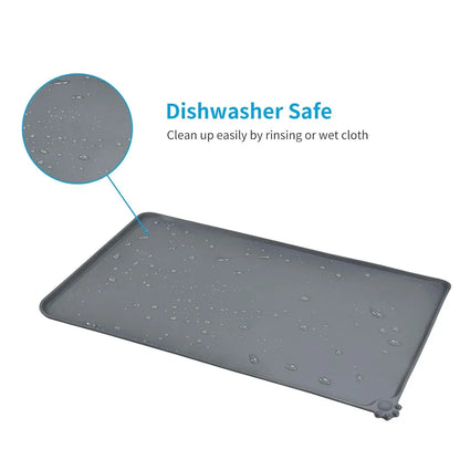Silicone Pet Mat Spill-Proof Easy to Clean Mat for Pets Dog Food Placemat - 48x30cm