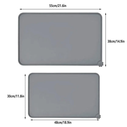 Silicone Pet Mat Spill-Proof Easy to Clean Mat for Pets Dog Food Placemat - 55x38cm