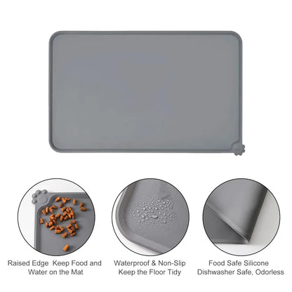 Silicone Pet Mat Spill-Proof Easy to Clean Mat for Pets Dog Food Placemat - 55x38cm