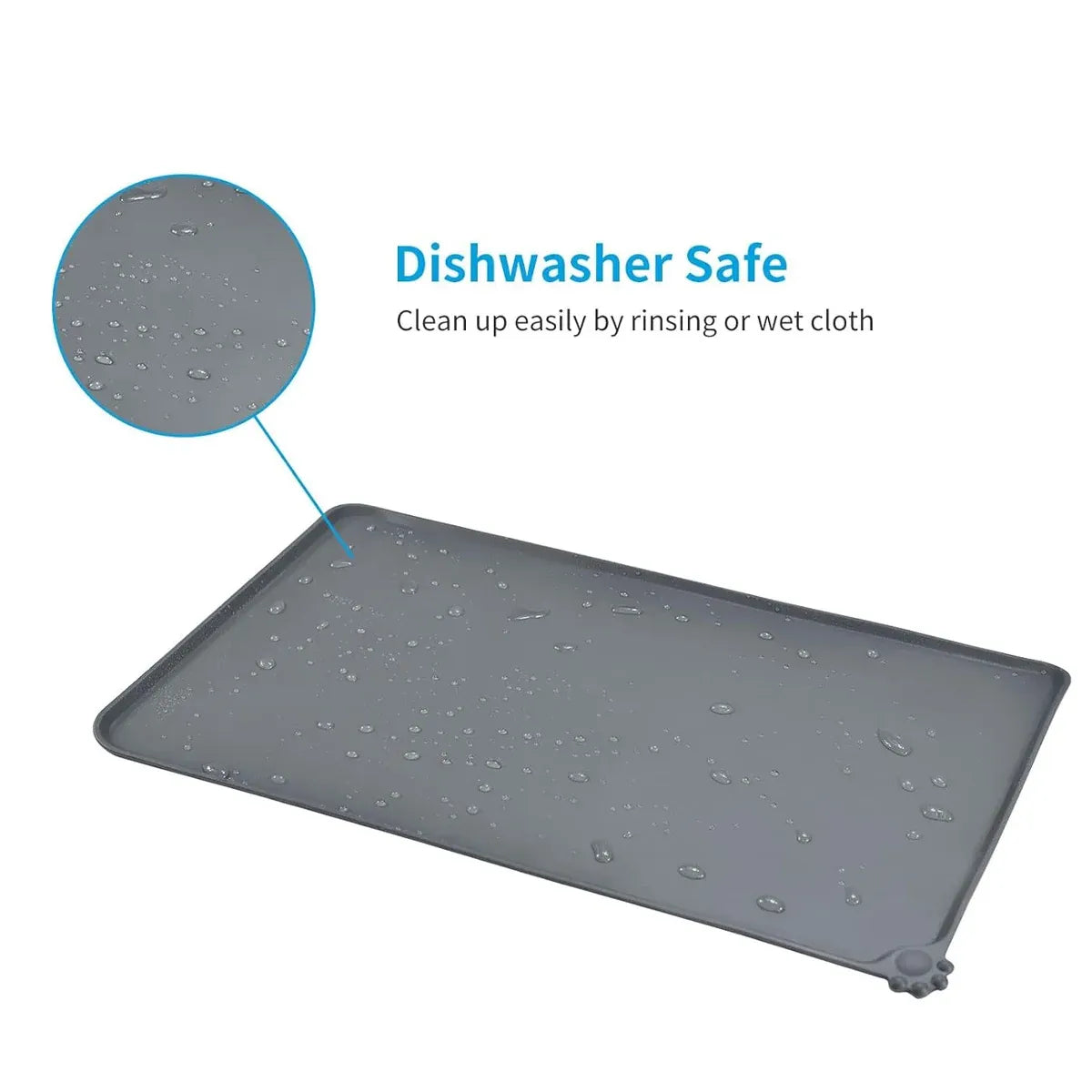 Silicone Pet Mat Spill-Proof Easy to Clean Mat for Pets Dog Food Placemat - 55x38cm