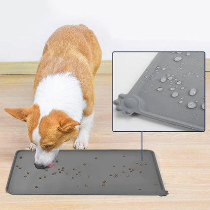 Silicone Pet Mat Spill-Proof Easy to Clean Mat for Pets Dog Food Placemat - 55x38cm