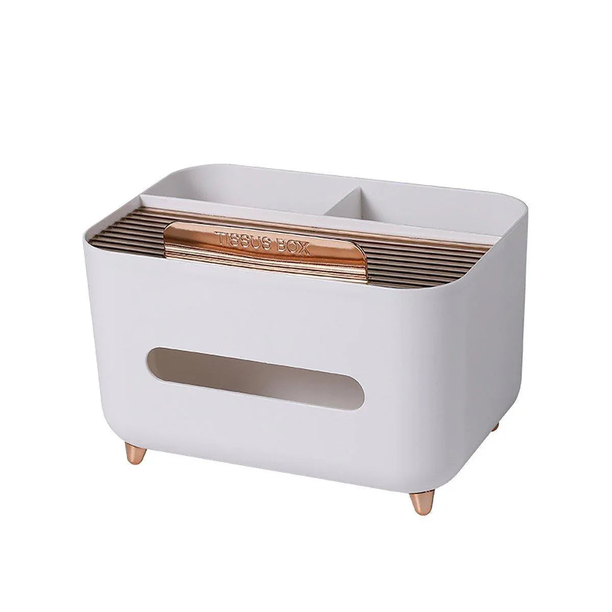 Tissue Box Dispenser Storage Box Napkin Case Remote Control Box Multi-Function - White - Mekamart Australia