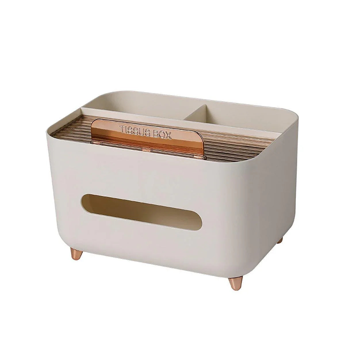 Tissue Box Dispenser Storage Box Napkin Case Remote Control Box Multi-Function - White - Mekamart Australia