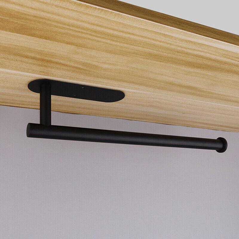 Kitchen Hanger Paper Roll Cabinet Towel Holder Organizer Rack Shelf Wall Adhesive - Silver - Mekamart Australia
