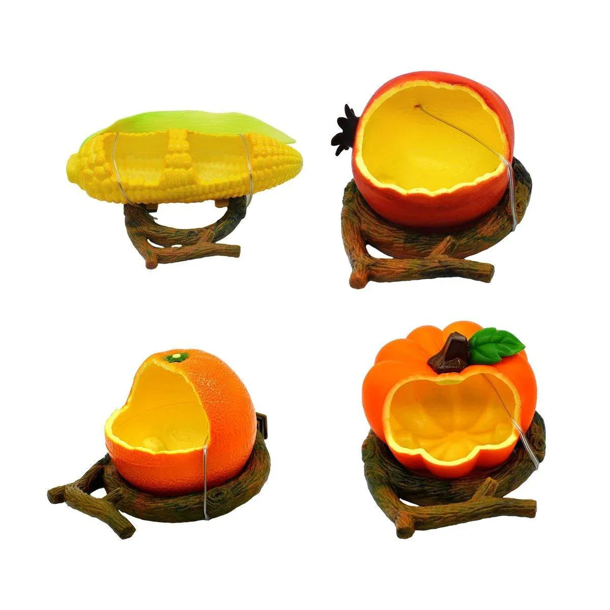 Parrot Feeding Bowl Fruit Shaped Water Food Container Dish Cage Bird Feeder Cup - Orange
