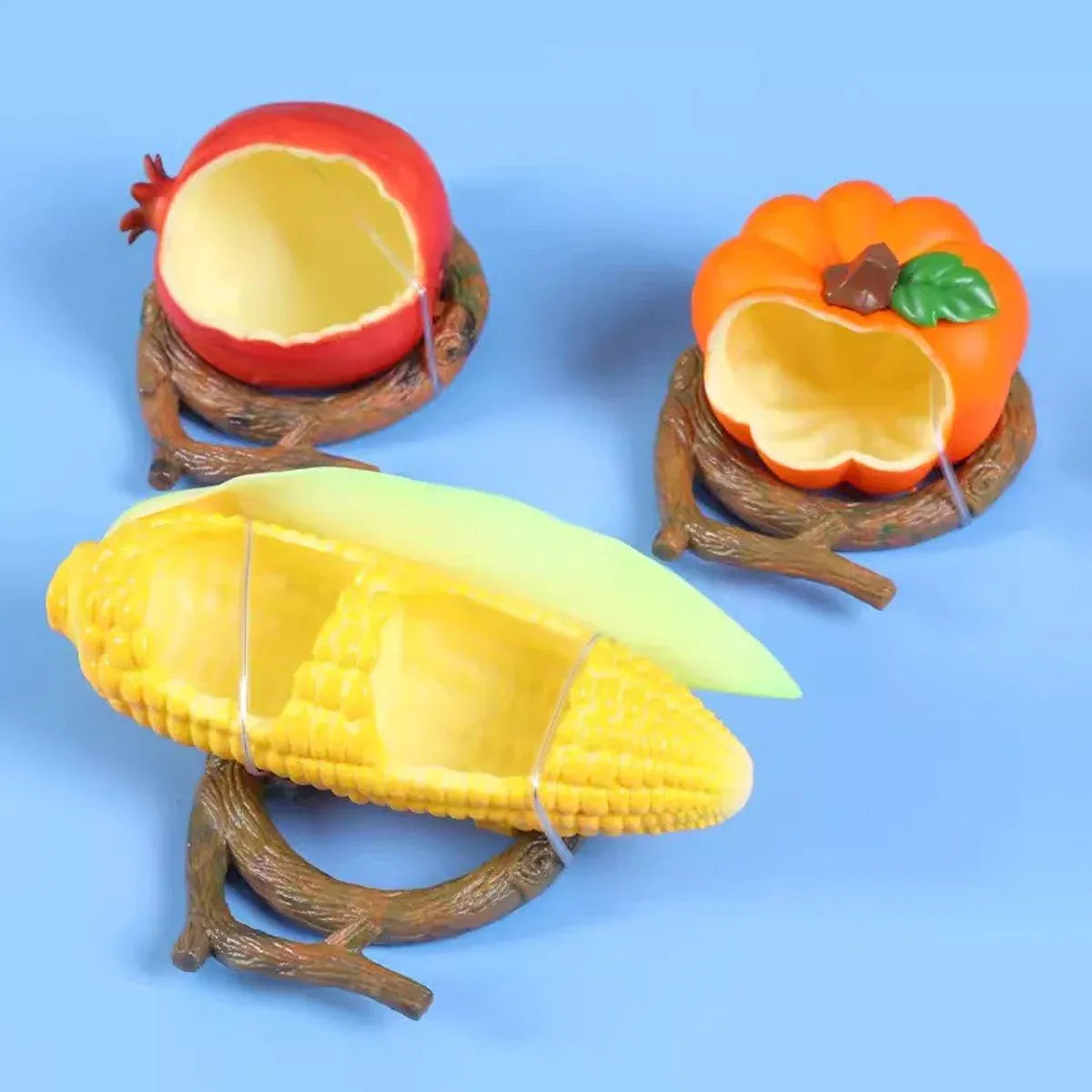 Parrot Feeding Bowl Fruit Shaped Water Food Container Dish Cage Bird Feeder Cup - Pumpkin
