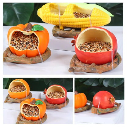 Parrot Feeding Bowl Fruit Shaped Water Food Container Dish Cage Bird Feeder Cup - Pomegranate