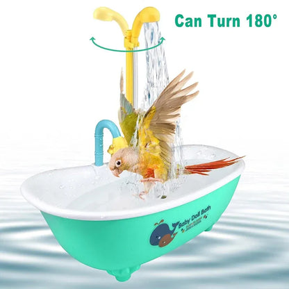 Bird Bath Tub Basin Plastic Hanging Birdcage Shower Bowl Indoor Outdoor Accessory