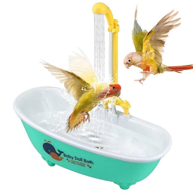 Bird Bath Tub Basin Plastic Hanging Birdcage Shower Bowl Indoor Outdoor Accessory