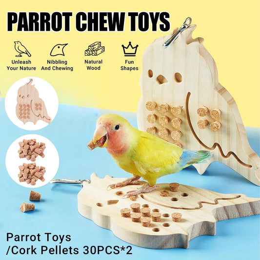 Parrot Toy Nibbling Relief Anti-Depression Puzzle Supplies for Bird Chewing Fun - Parrot Toys