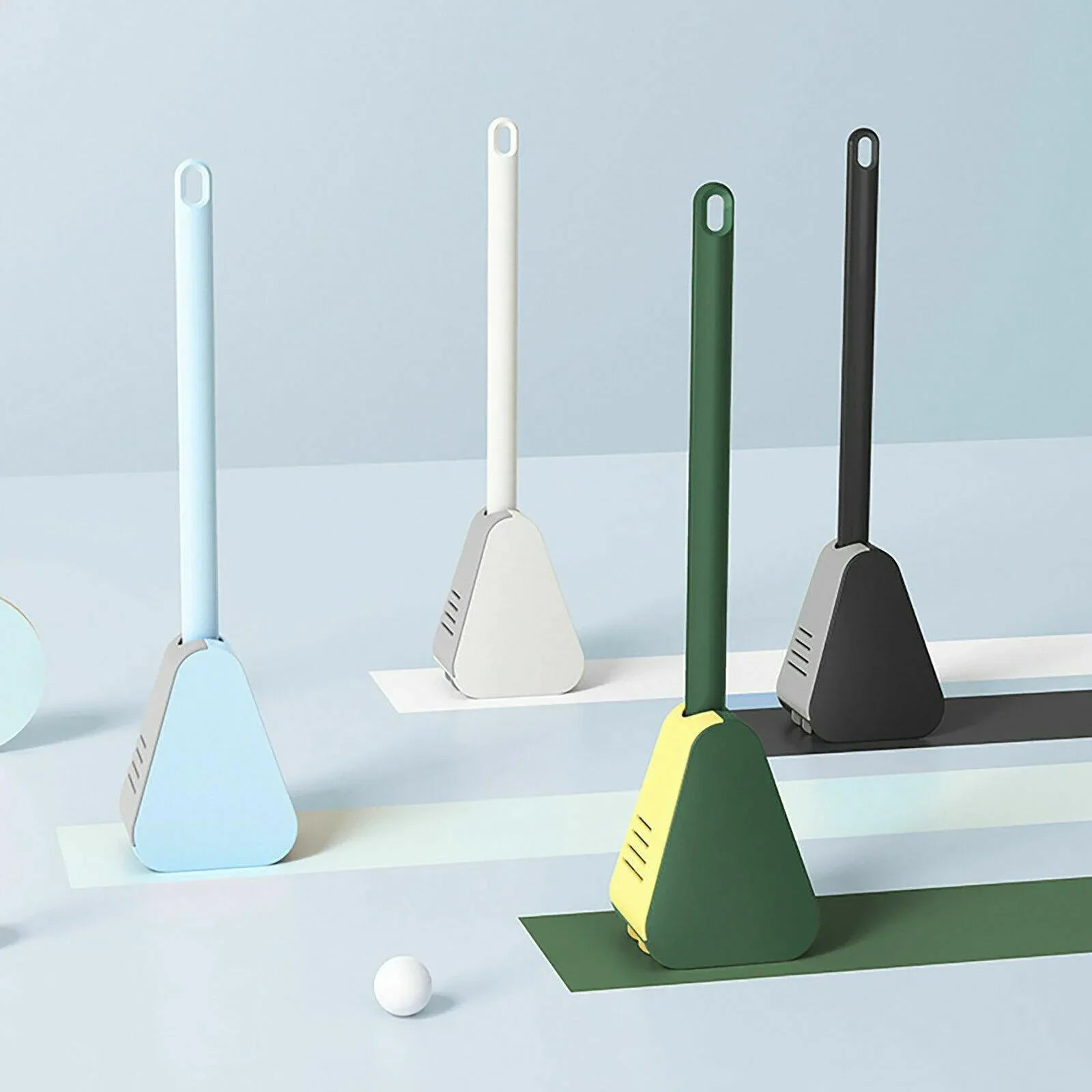 Golf Toilet Brush Long-Handled Toilet Brush Wall-Mounted Silicone Toilet Brush - Black - Mekamart Australia