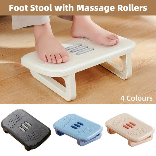Ergonomic Office Footrest Adjustable Under Desk Stool Anti Fatigue Foot Support - Blue - Mekamart Australia