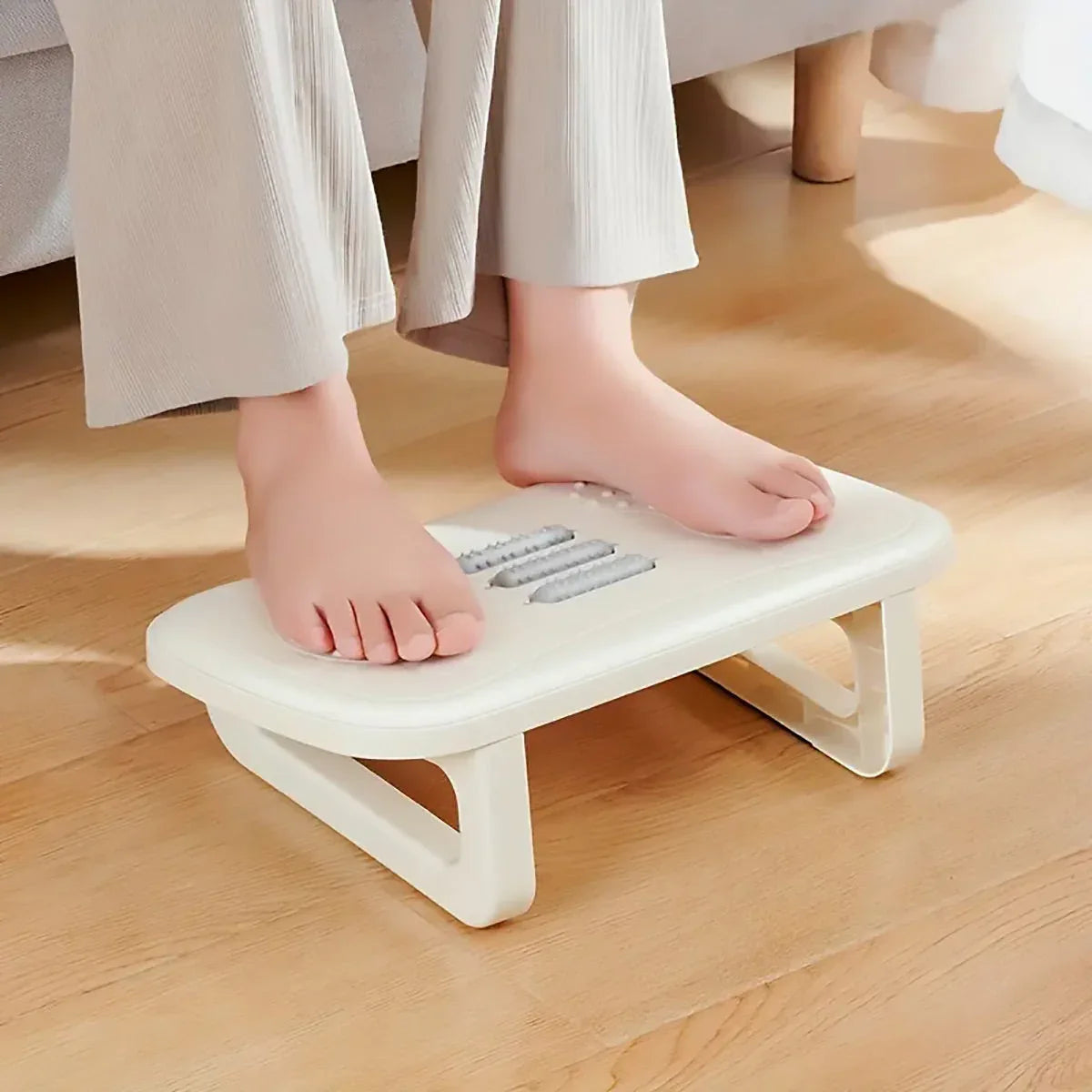 Ergonomic Office Footrest Adjustable Under Desk Stool Anti Fatigue Foot Support - Blue - Mekamart Australia