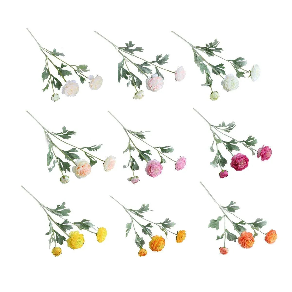 5pcs Artificial Peony Silk Flowers Bouquet Decor Faux Floral Arrangements - Champagne - Mekamart Australia
