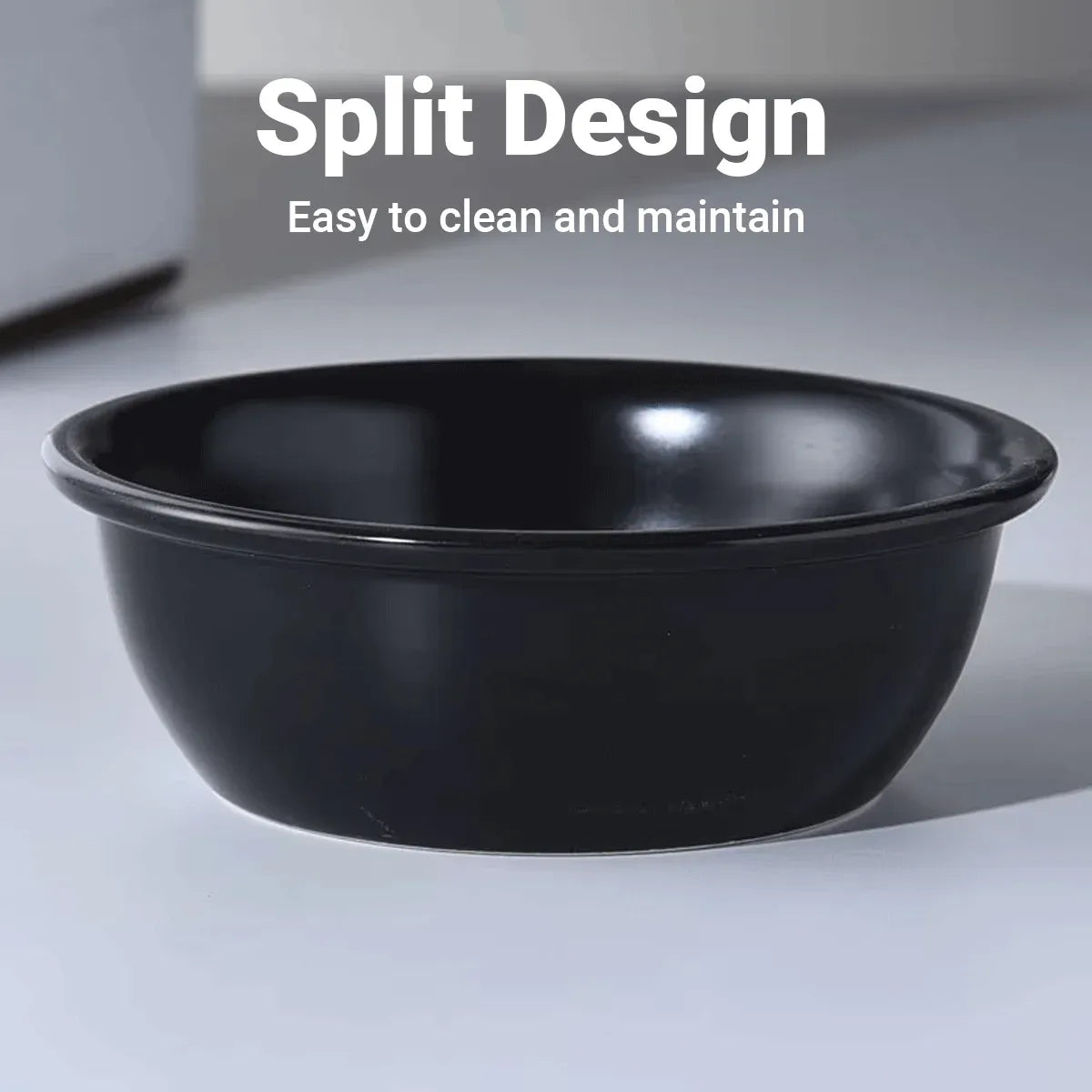 Cat Feeding Bowl Set Slanted Double Bowl Ceramic Raised Pet Feeder Non Slip Base
