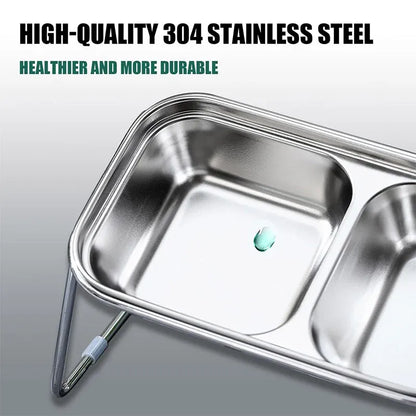 Cat Food Bowl Set Double Tilted Stainless Steel Pet Feeding Bowl Non Slip Stand