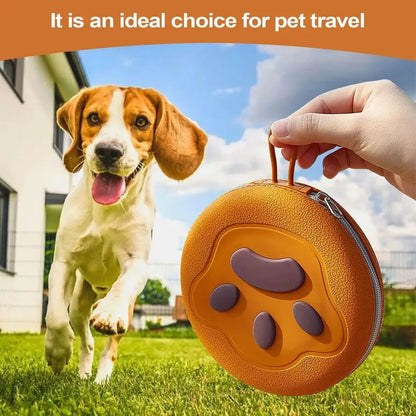 Pet Travel Feeding Bowl Set Portable Foldable Dog Cat Food Water Dish Outdoor - Brown
