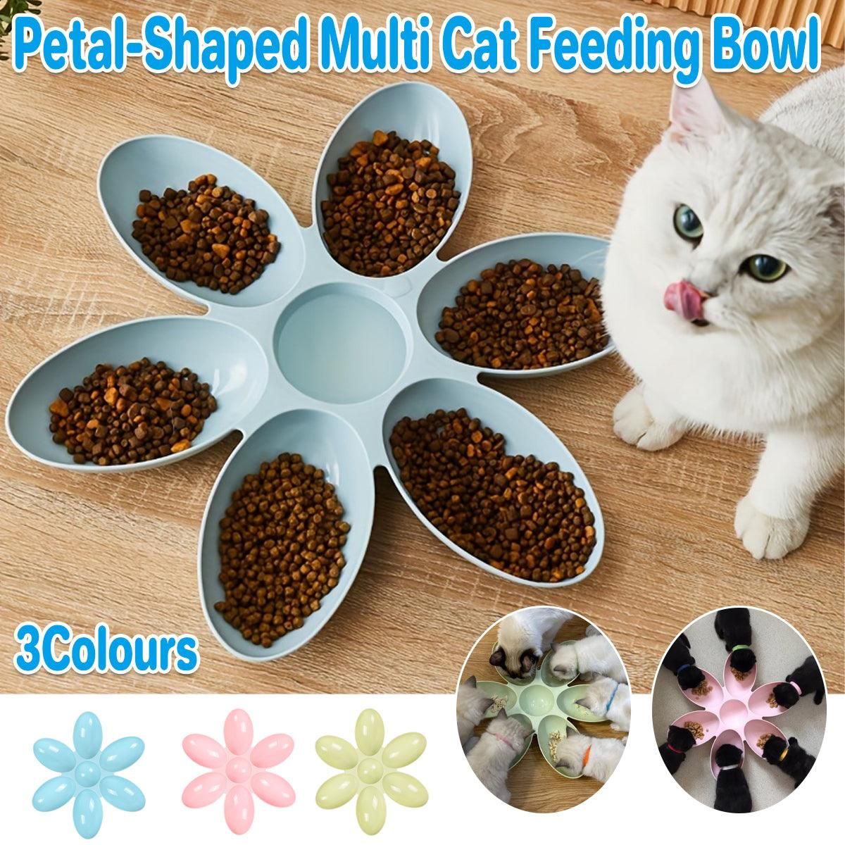 Multi Cat Feeding Bowl Petal Design Kitten Milk Bowl Puppy Dog Food Water Dish - Pink
