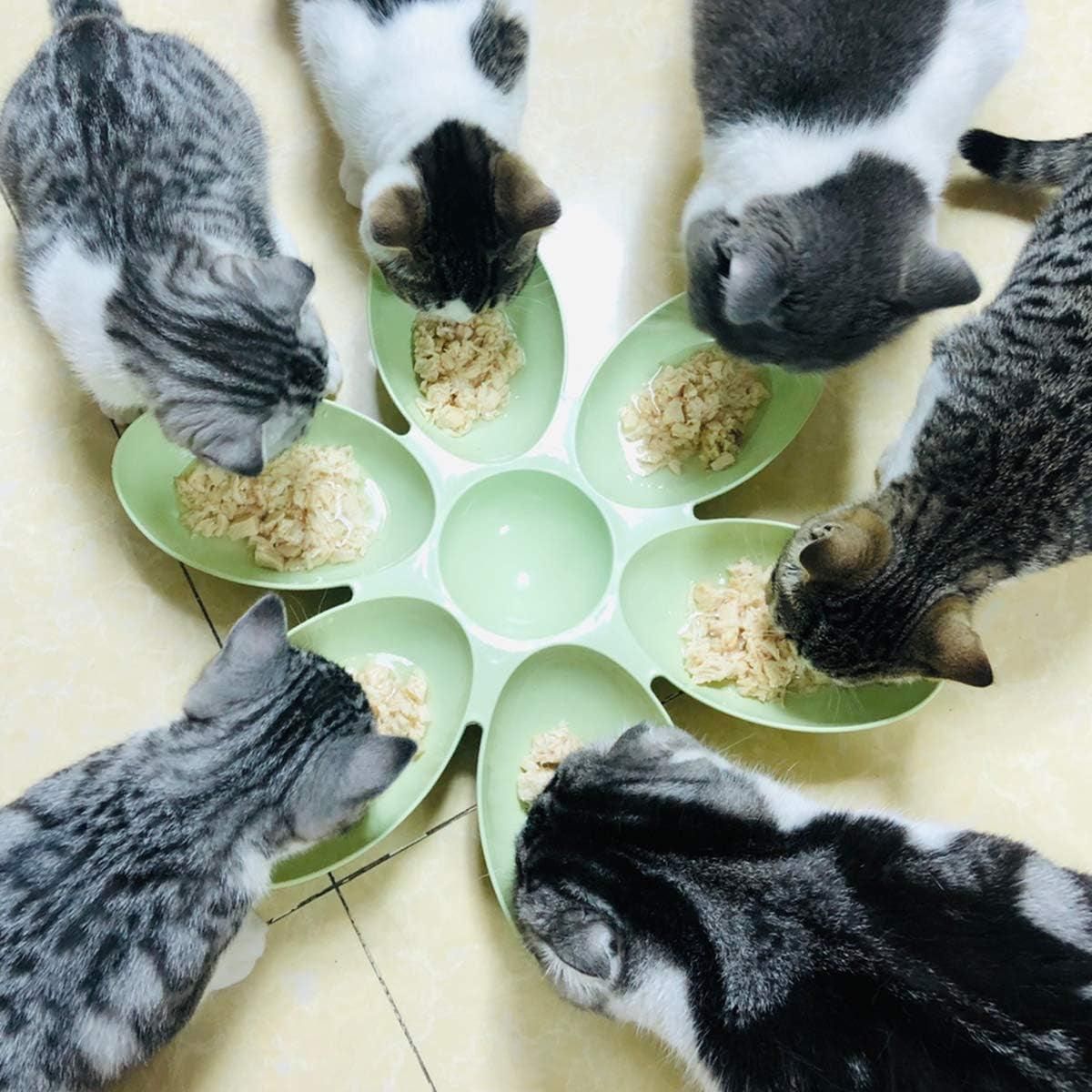 Multi Cat Feeding Bowl Petal Design Kitten Milk Bowl Puppy Dog Food Water Dish - Pink