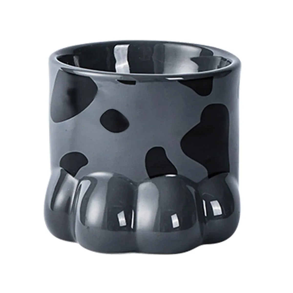 Ceramic Cat Food Bowl Cute Drinking Bowl for Pets Non Slip Food Water Dish Bowl - Grey
