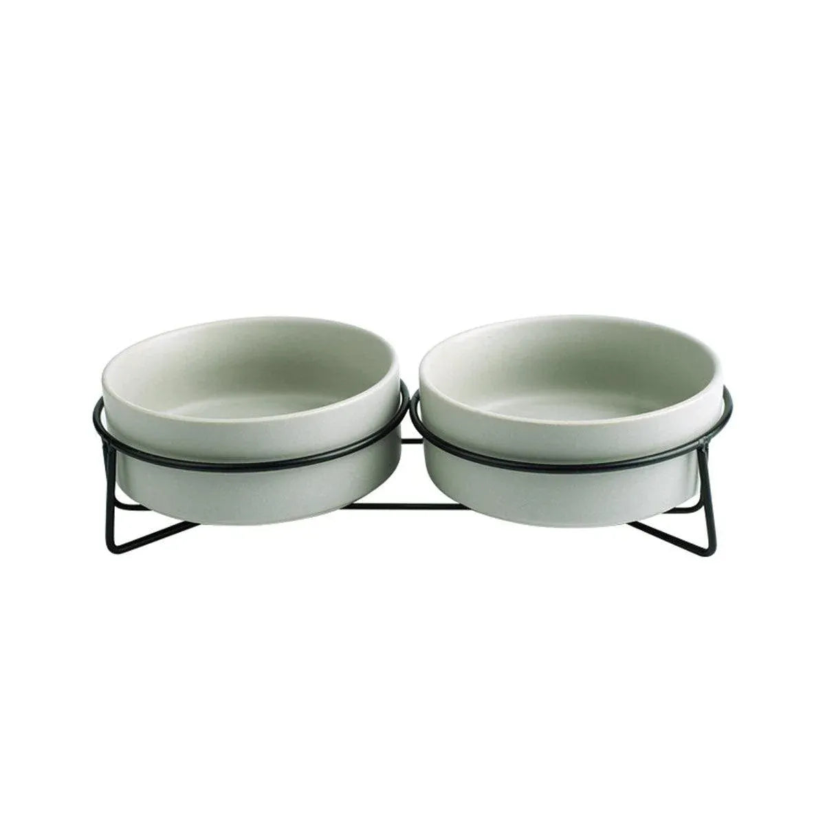 Ceramic Pet Bowl Cat Food Bowl Dog Bowl Drinking Bowl Pet Water Food Dish - Grey