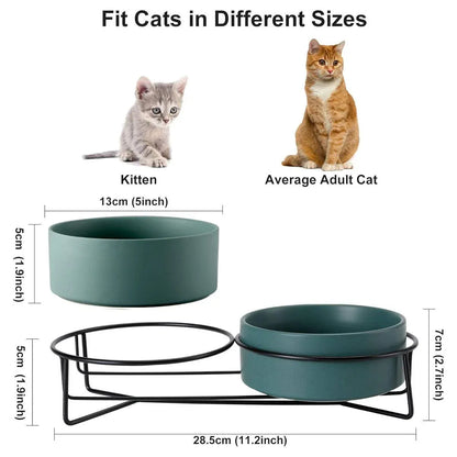 Ceramic Pet Bowl Cat Food Bowl Dog Bowl Drinking Bowl Pet Water Food Dish - Grey