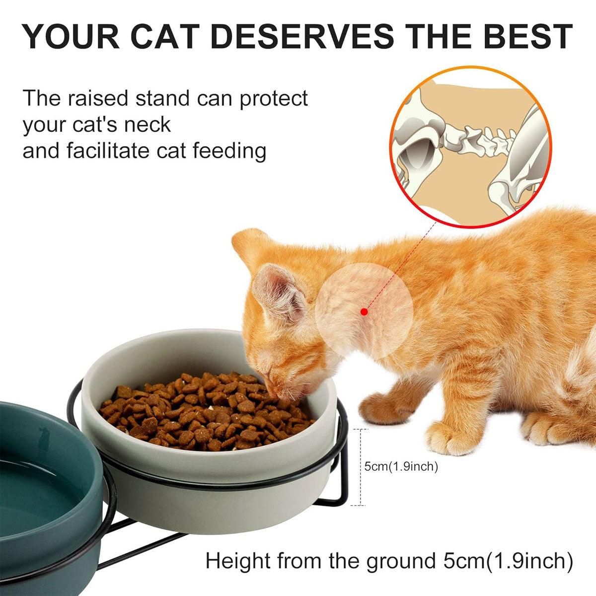 Ceramic Pet Bowl Cat Food Bowl Dog Bowl Drinking Bowl Pet Water Food Dish - Grey