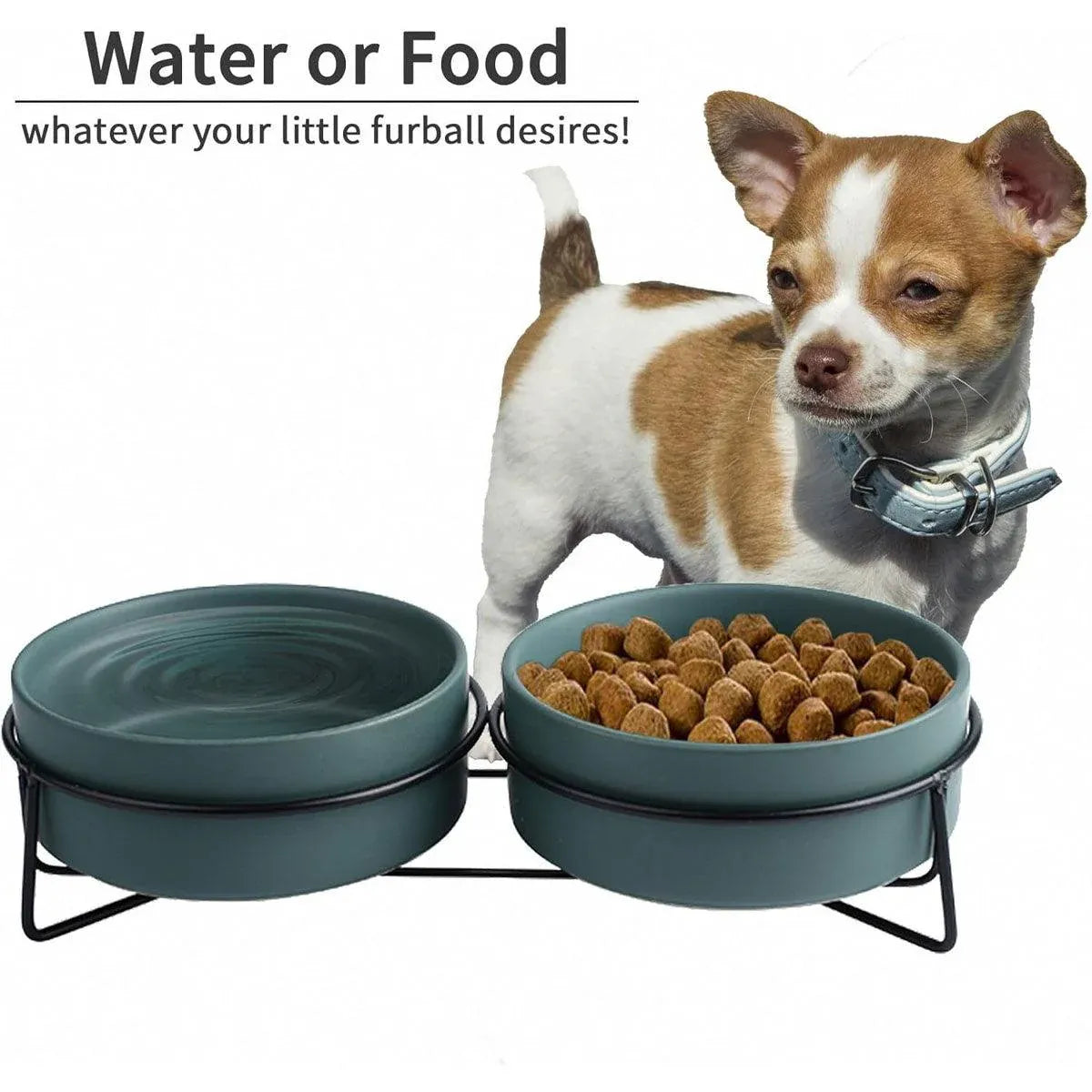 Ceramic Pet Bowl Cat Food Bowl Dog Bowl Drinking Bowl Pet Water Food Dish - Grey