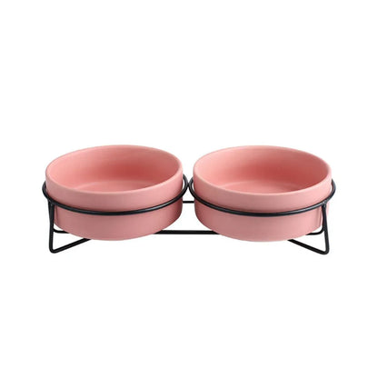 Ceramic Pet Bowl Cat Food Bowl Dog Bowl Drinking Bowl Pet Water Food Dish - Pink