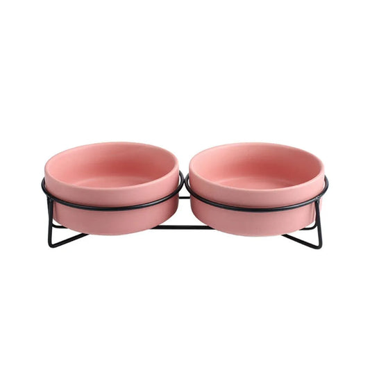 Ceramic Pet Bowl Cat Food Bowl Dog Bowl Drinking Bowl Pet Water Food Dish - Pink