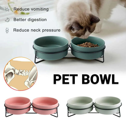 Ceramic Pet Bowl Cat Food Bowl Dog Bowl Drinking Bowl Pet Water Food Dish - Pink