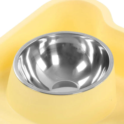 Double Pet Feeding Bowl Set Tilted Raised Anti Spill Dog Cat Food Water