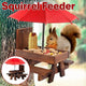 Wooden Squirrel Feeder Outdoor Hanging Bird Feeder for Garden Backyard Pets
