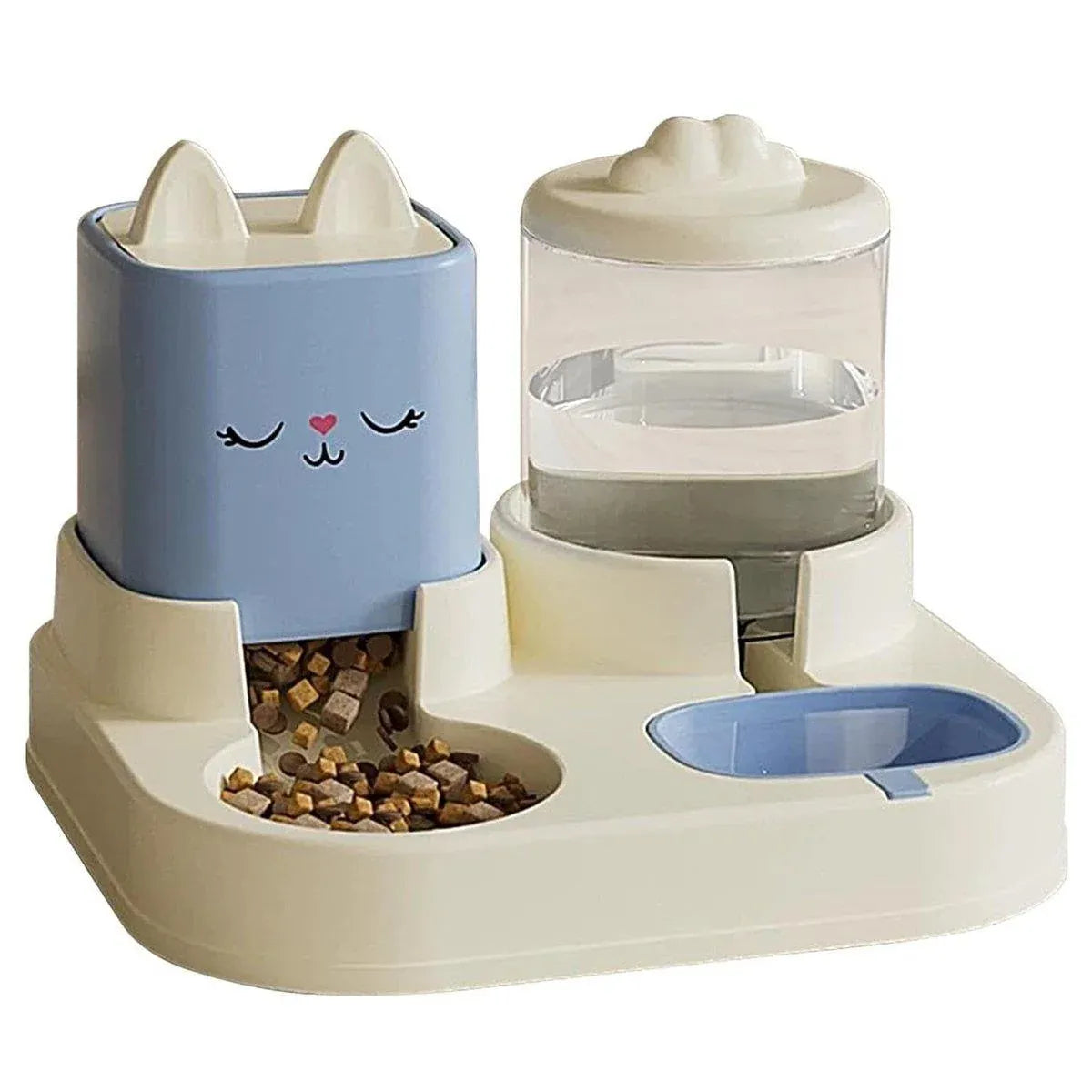 Pet Cartoon Feeding Bowl Universal Water Feeder Cat Dog Food Dish Durable Stand - Blue