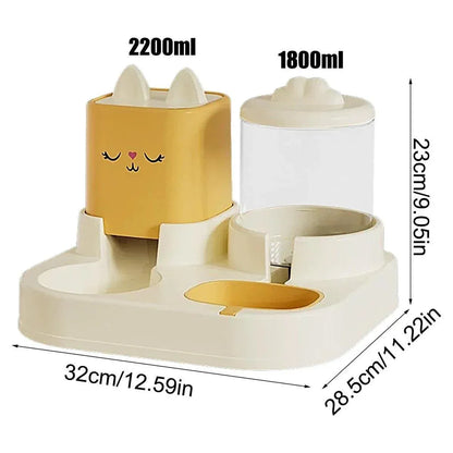 Pet Cartoon Feeding Bowl Universal Water Feeder Cat Dog Food Dish Durable Stand - Blue