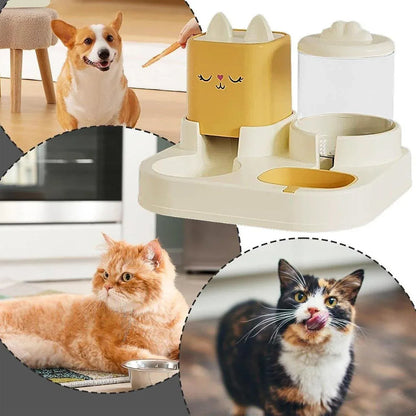 Pet Cartoon Feeding Bowl Universal Water Feeder Cat Dog Food Dish Durable Stand - Blue