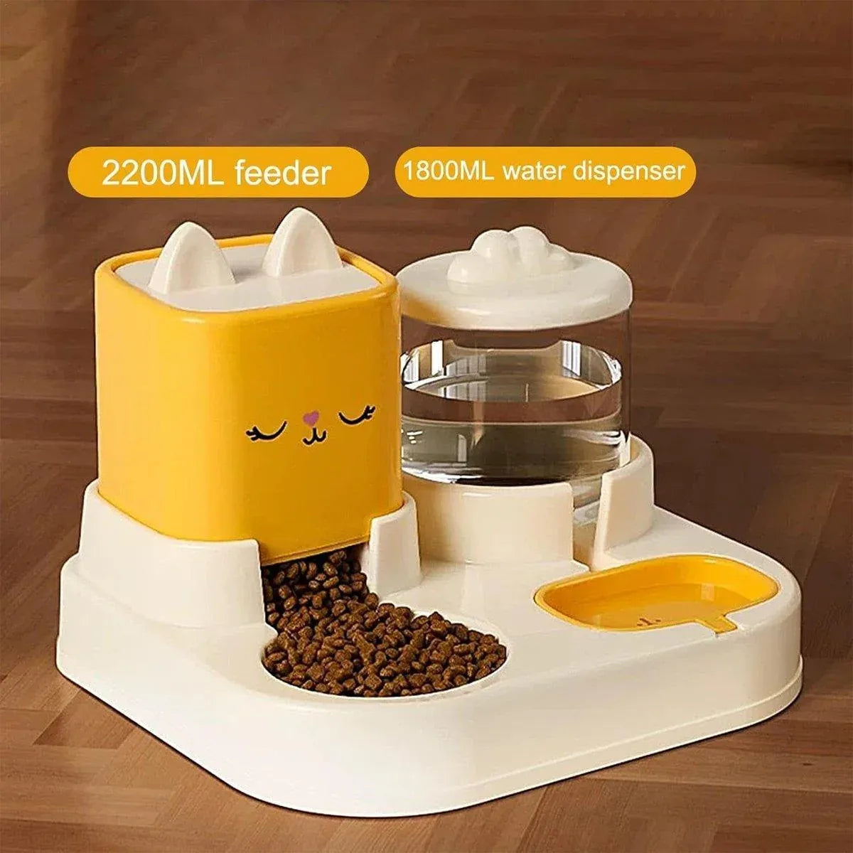 Pet Cartoon Feeding Bowl Universal Water Feeder Cat Dog Food Dish Durable Stand - Blue