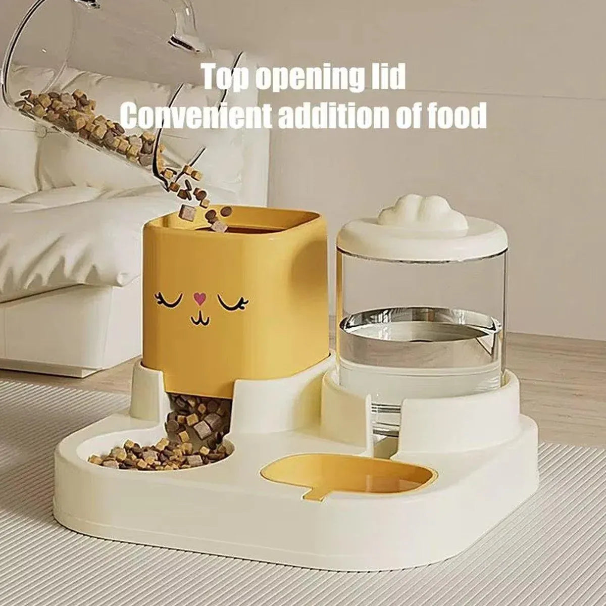 Pet Cartoon Feeding Bowl Universal Water Feeder Cat Dog Food Dish Durable Stand - Blue