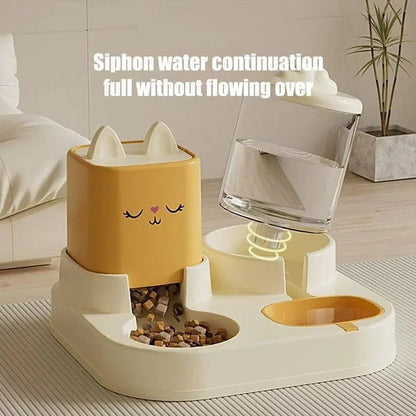 Pet Cartoon Feeding Bowl Universal Water Feeder Cat Dog Food Dish Durable Stand - Blue