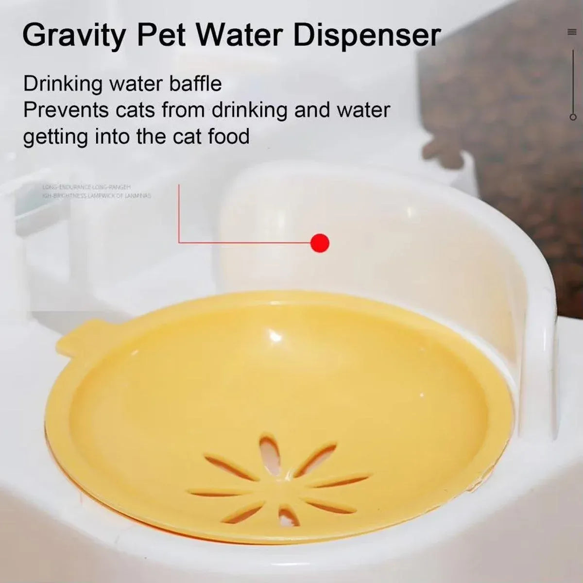 2in1 Pet Bowl Vertical Feeder and Drinker Cat Dog Bowl Water and Food in One - Grey