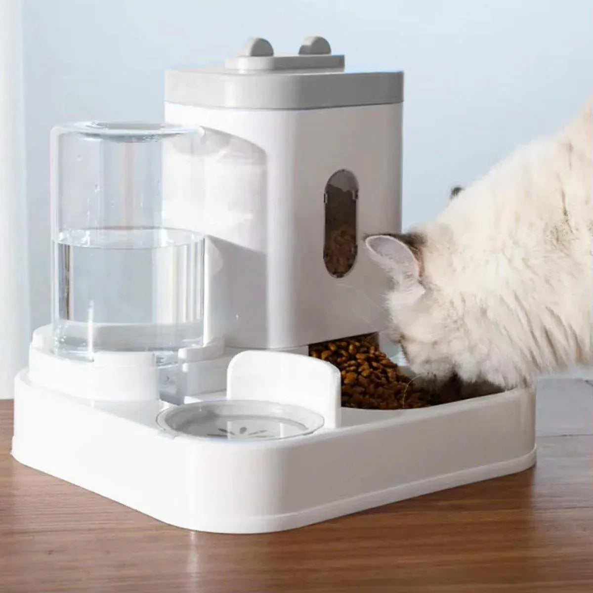 2in1 Pet Bowl Vertical Feeder and Drinker Cat Dog Bowl Water and Food in One - Yellow
