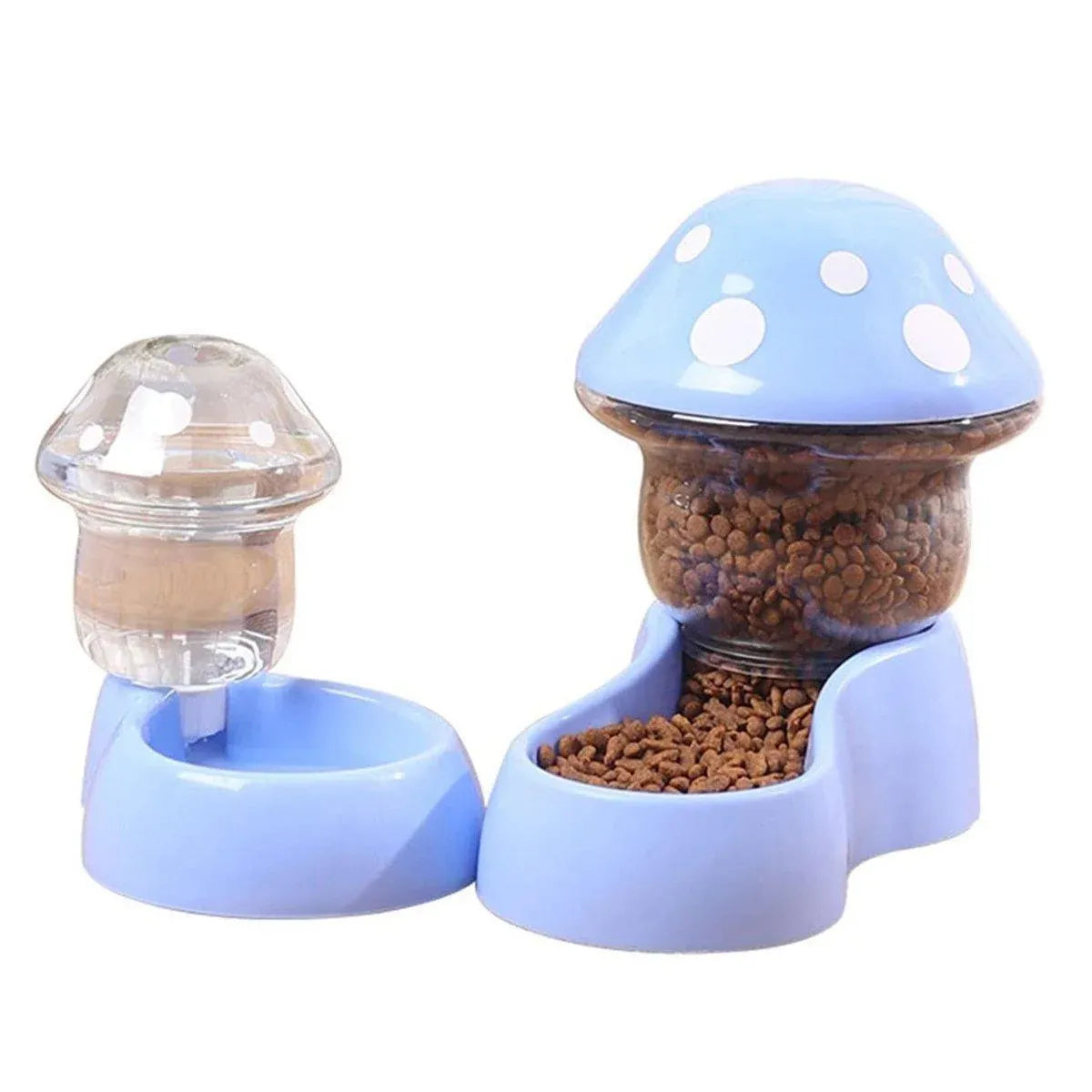 Cat Bowl Pet Feeding Bowl Double Dog Food Water Bowl for Cats and Dogs Feeding - Blue
