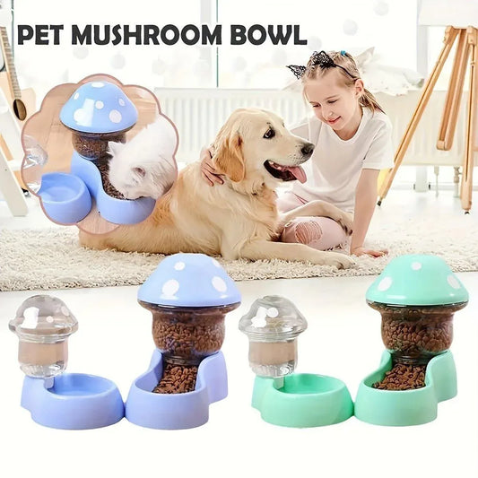 Cat Bowl Pet Feeding Bowl Double Dog Food Water Bowl for Cats and Dogs Feeding - Blue