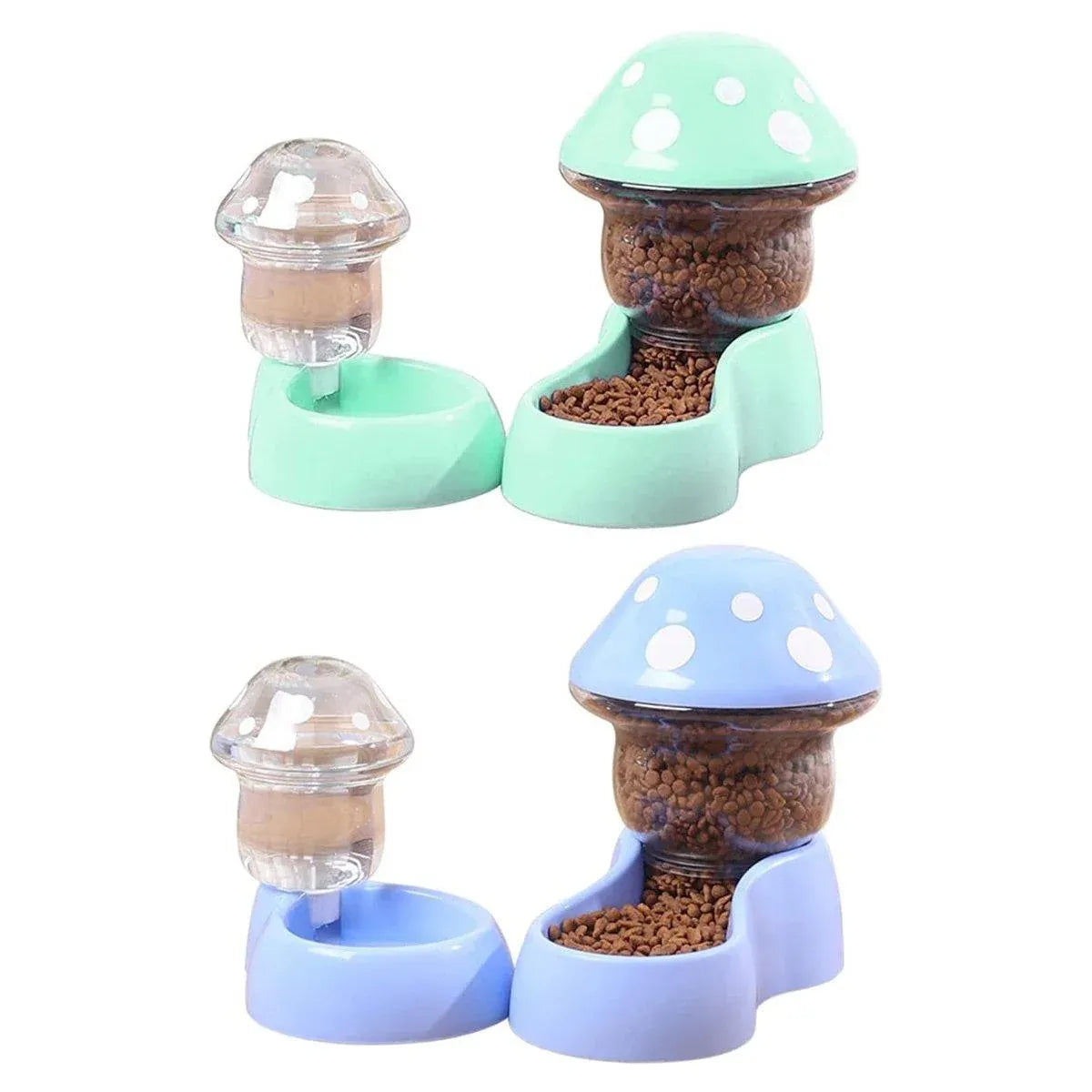 Cat Bowl Pet Feeding Bowl Double Dog Food Water Bowl for Cats and Dogs Feeding - Blue