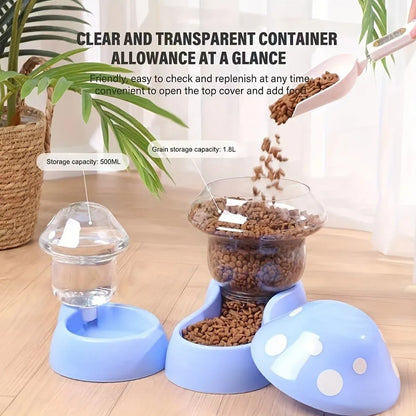 Cat Bowl Pet Feeding Bowl Double Dog Food Water Bowl for Cats and Dogs Feeding - Green