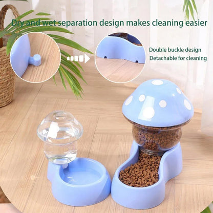 Cat Bowl Pet Feeding Bowl Double Dog Food Water Bowl for Cats and Dogs Feeding - Green