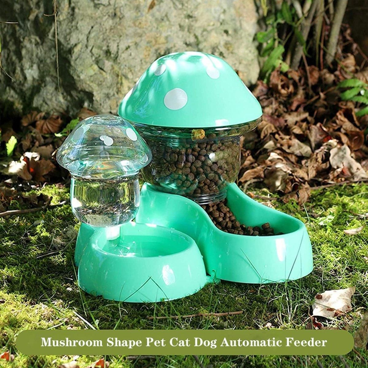 Cat Bowl Pet Feeding Bowl Double Dog Food Water Bowl for Cats and Dogs Feeding - Green