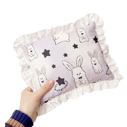 Lace Cat Pillow Soft Pet Cushion for Sleeping Comfortable Kitty Bed Cushion - White Strawberry - Mekamart Australia